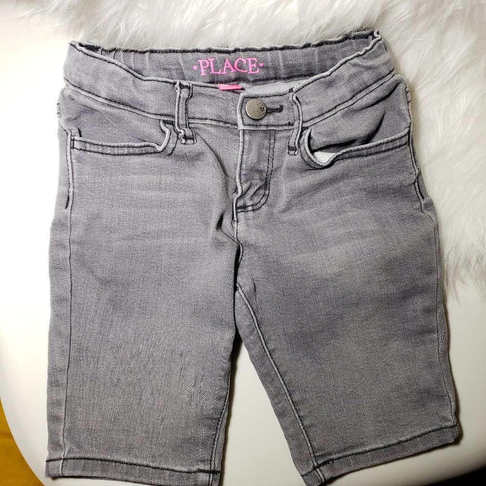 Toddler Girls Gray Slim fit Jeans Shorts